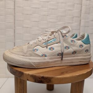 adidas Continental 80 Vulc "Southwestern" Embroidered Cream‎ Leather Sneakers 8